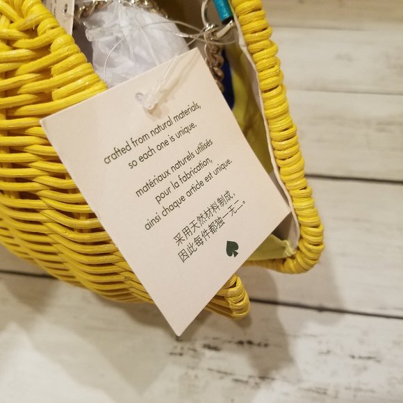 Kate Spade Picnic Perfect Lemon Wicker Crossbody - Picture 2 of 10